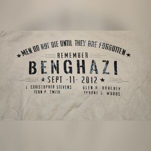 Beige Graphic Men's Tee - Remember Benghazi Benghazi, Libya, on September 11–12,